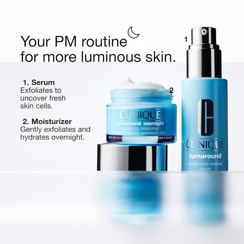 Clinique Turnaround Accelerated Renewal Face Serum - Exfoliating & Smoothing for All Skin Types | 1 Fl Oz