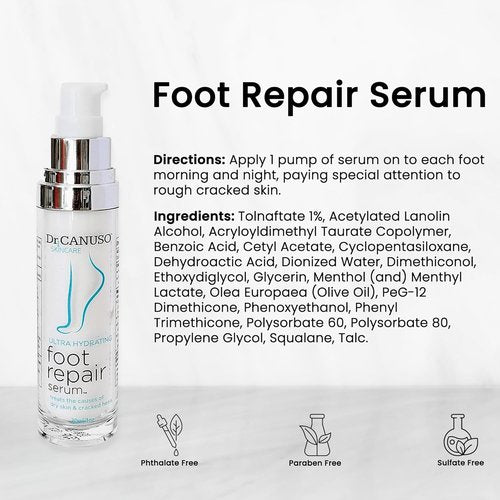 Dr. Canuso Foot Repair Serum - Medical Strength Cracked Heel Treatment for Fast Relief | Made in USA