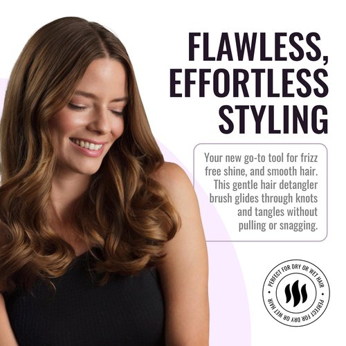 ERGO Mini Ionic Polishing Paddle Brush - Small Detangling Tool for Wet & Dry Hair Care (ER500)