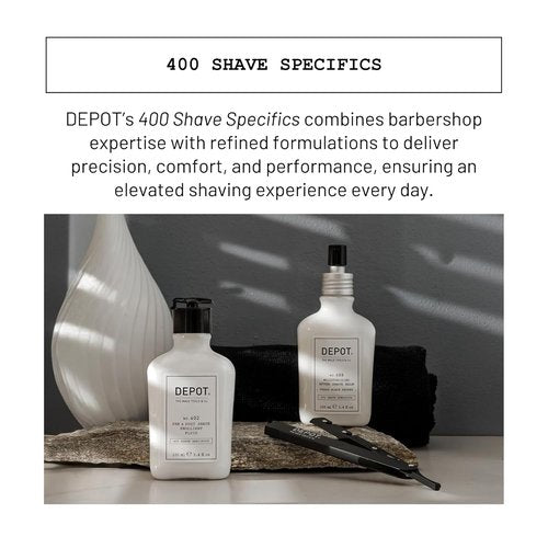 DEPOT No. 406 Transparent Shave Gel - Precision Shaving Gel with Aloe & Menthol | 3.3 fl. oz.