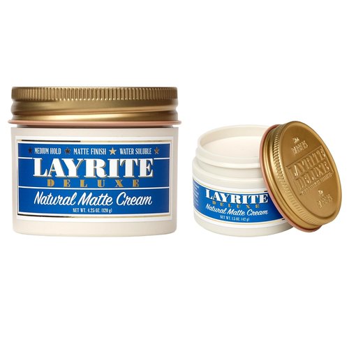 Layrite Deluxe Natural Matte Cream - 4.25 oz & 1.5 oz | Perfect for All Hair Types