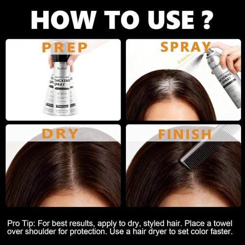 Root Touch Up Hair Color Spray - 4oz | Instant Gray Coverage, Sweat-Resistant, Medium Brown for All
