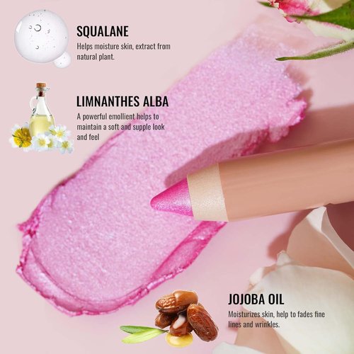 Oulac Twist-Up Shimmer Eyeshadow Stick - Waterproof, Creamy & Blendable Vegan Eye Makeup, 1.25g | 01 Vanilla