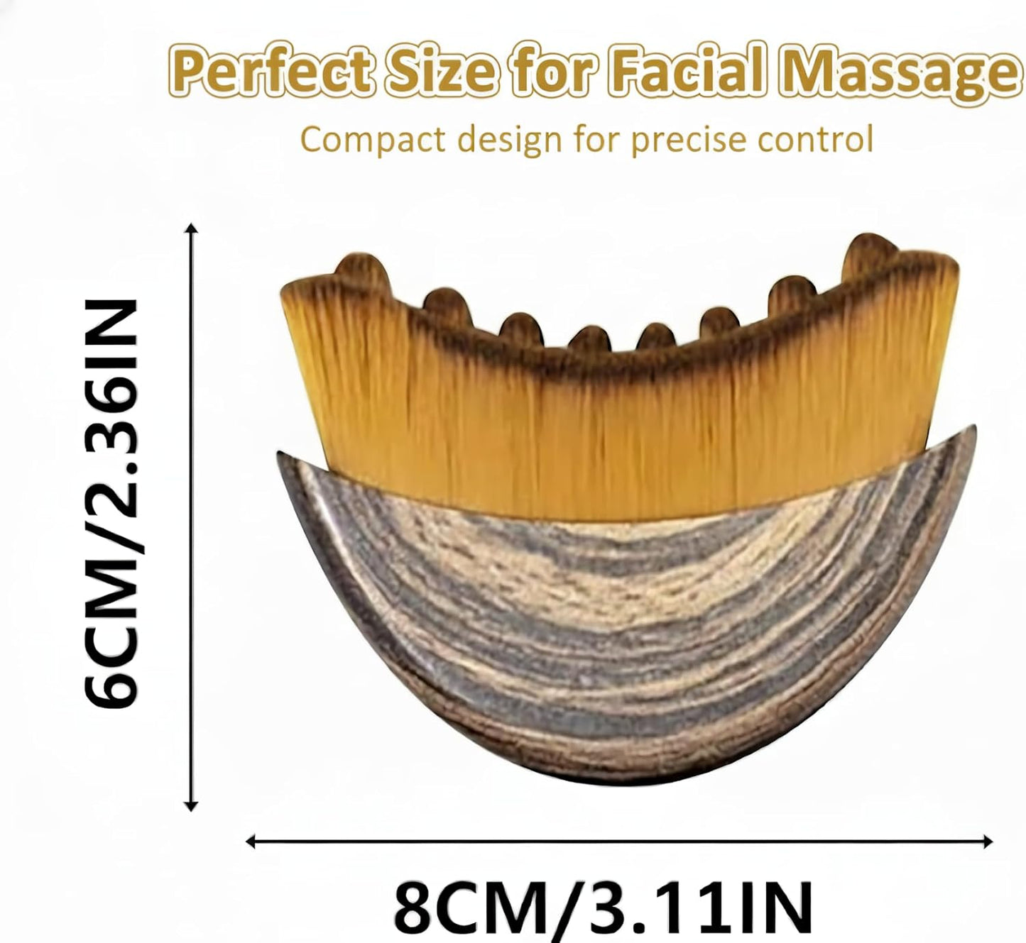 Skiennix Ergonomic Lymphatic Contour Brush - Depuffing Facial Massage Tool with Soft Bristles for Daily Care