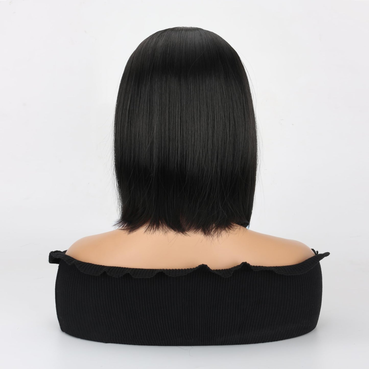 VOKEYLA Short Bob Wig Synthetic Lace Frontal Wigs For Women Black Straight Hair Glueless Yaki Straight Heat Resistant Natural Wig