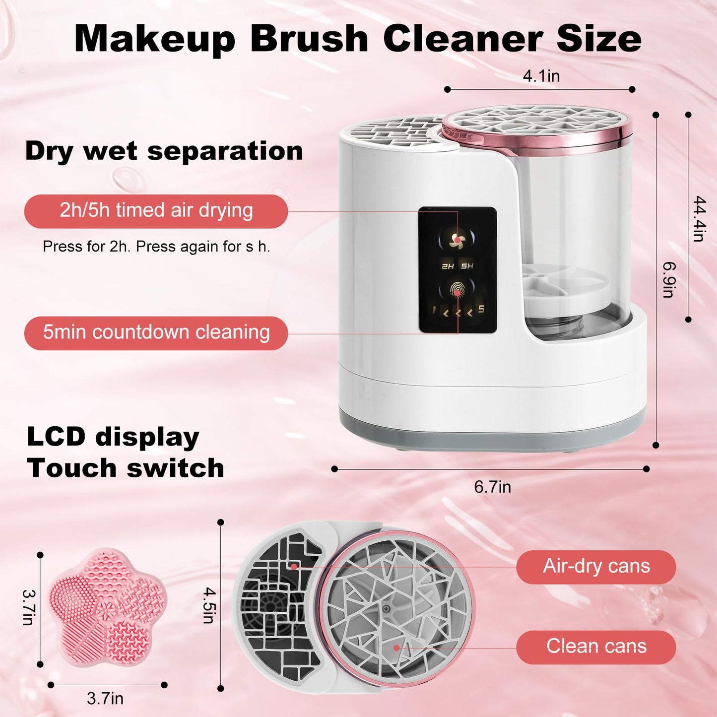 Electric Makeup Brush Cleaner Machine With Makeup Brush Dryer and Silicone Makeup Brush Cleaner Mat, Automatic USB Cosmetic Brushes Cleaner Tool For All Beauty Makeup Brush Set, Contour, Eyeshadow