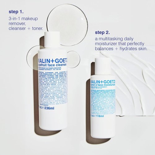 MALIN+GOETZ Grapefruit Face Cleanser - Gentle 3-in-1 Foaming Gel with Vitamin-Rich Grapefruit | Purifies, Balances + Brightens | Vegan + Cruelty-Free (8 Fl Oz)