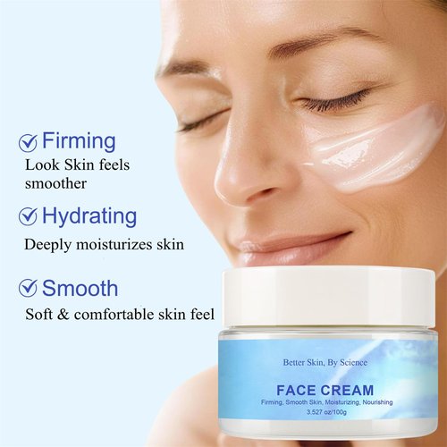 Soelegant Deep Hydration Face Cream for Dry & Sensitive Skin, Barrier Supporting Moisturizer with Hyaluronic Acid & Collagen, Lightweight Non Greasy, Fast Absorbing Daily Face Cream, Large Size 100g