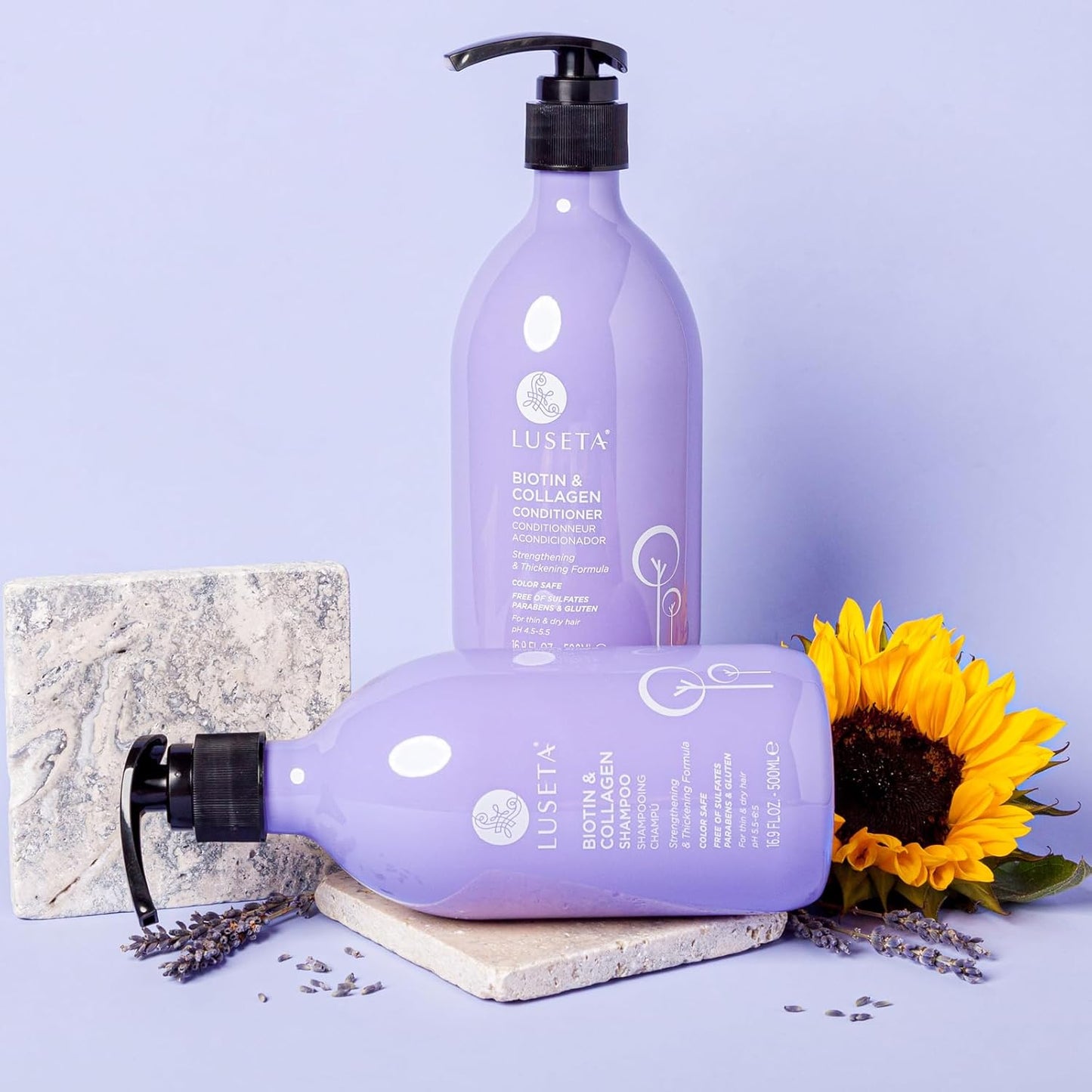 Luseta Hyaluronic Acid Moisturizing Shampoo & Conditioner Set for Dry and Damaged Hair, Sulfate Free Shampoo and Conditioner for Women Infused with Argan Oil and Shea Butter Paraben-Free2 x 16.9oz