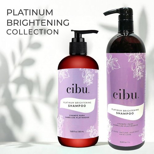 CIBU Platinum Brightening Shampoo - Purple Formula for Blonde & Silver Hair | Sulfate-Free, 1 Liter