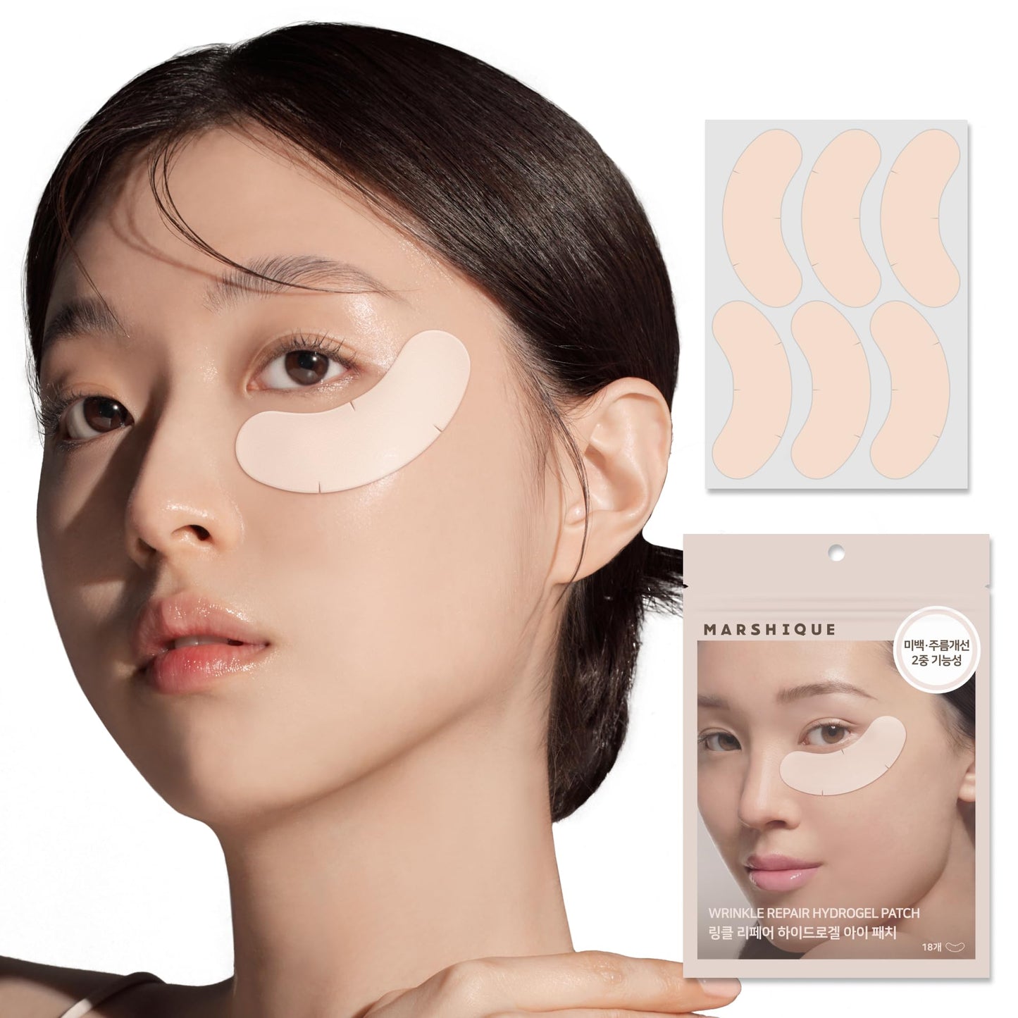 Marshique Hydrogel Under Eye Patches - Gifts for Women - Reduce Dark Circles, Puffy Eyes, Undereye Bags, Wrinkles - Non-slip Under Eye Mask - Korea beauty Care (9 Pairs)