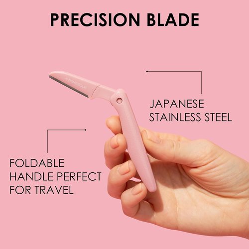 JAPONESQUE Dermaplaner Facial Razors - 3-Piece Eyebrow & Hair Removal Kit | Multicolor Blades