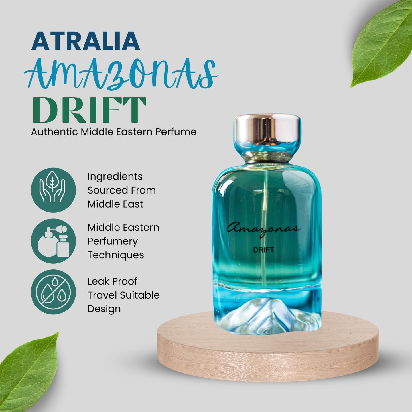 Atralia Amazonas Drift Arabian Perfume For Men- Arabic designer long lasting men perfume, travel size arab oud cologne 2024, fruity & original perfumes, middle eastern Dubai floral scents fragrances