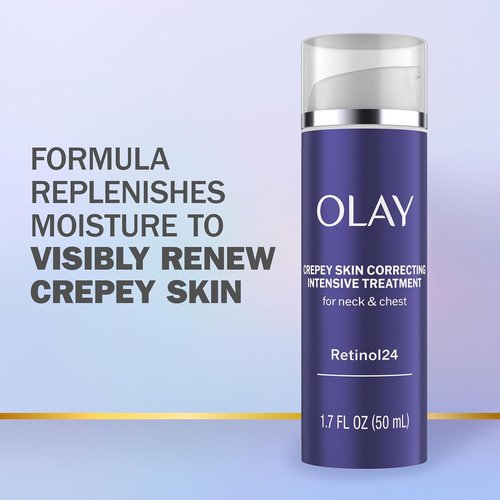 Olay Treatment Cream - Intensive Crepey Skin Corrector for Neck & Chest | Retinol24 & Vitamin B3, 1.7 fl oz
