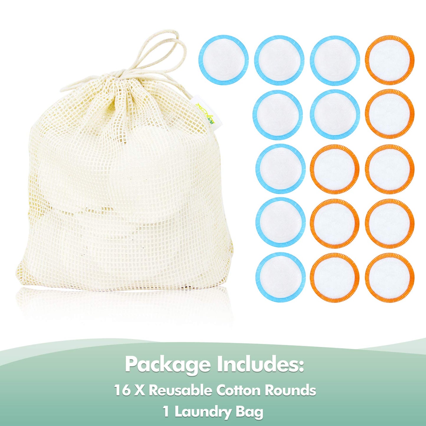 wegreeco Cotton Rounds Reusable - 16 Pack Reusable Makeup Remover Pads - Cotton Cloth for Removing Makeup - Reusable Facial Pads Cotton Rounds (Velour, Graceful)