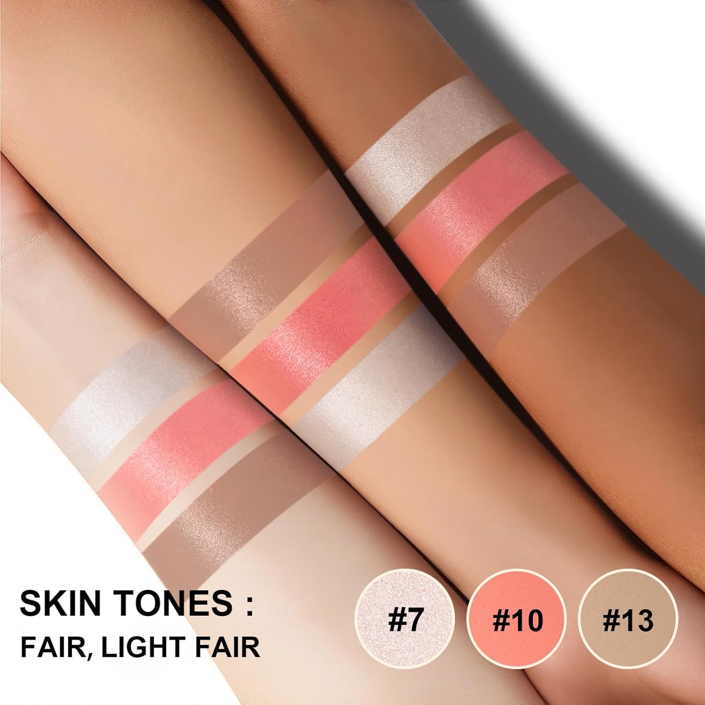 Lezero 3Pcs Contour Stick Makeup Kit, Shades with Highlighter, Blush and Bronzer Stick for Sculpt the Face and All Skin Type, Long Lasting, Smooth, Dewy & Matte Finish, LIGHT
