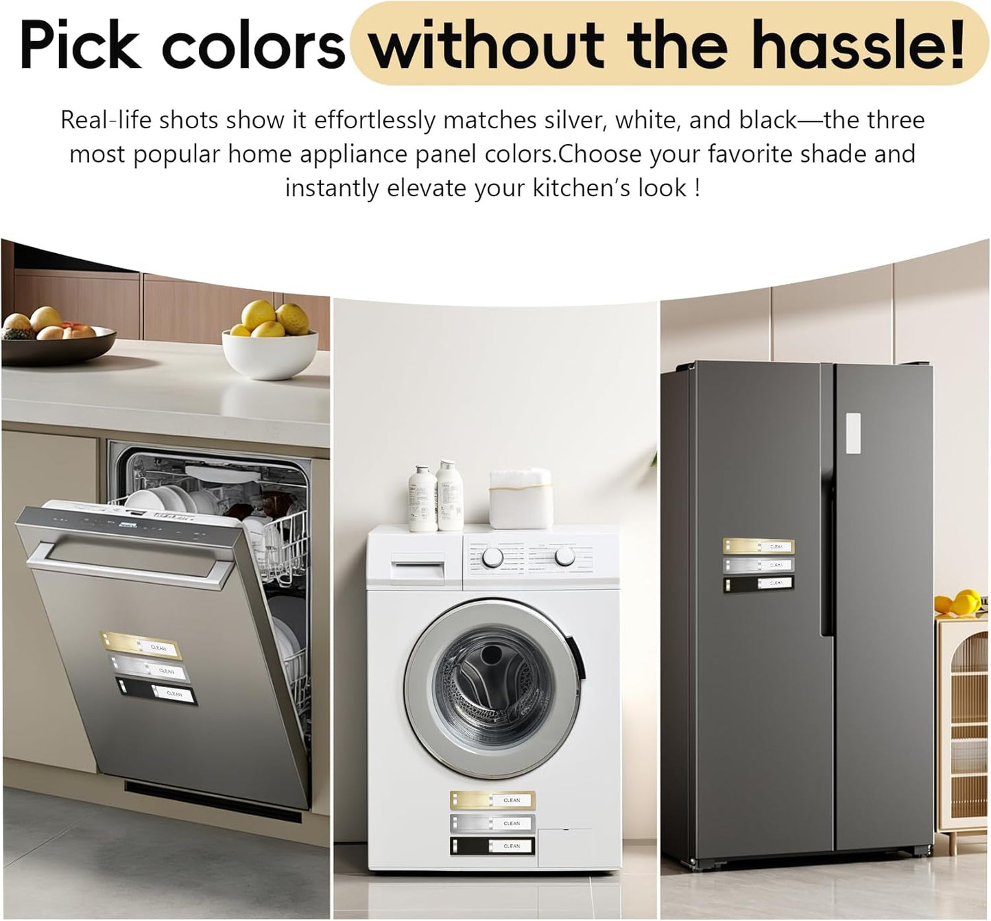 Skiennix Dishwasher Magnet - Clean Dirty Sign with Strong Magnet | Brushed Silver Finish for Home Kitchen