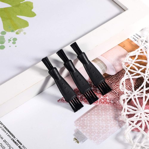Patelai Electric Shaver Cleaning Brush Set - 8 Double-Sided Nylon Bristle Brushes for Razors & Trimmers | Black