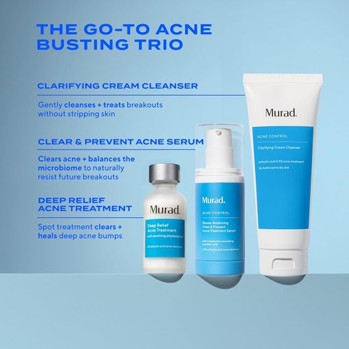 Murad Clarifying Cream Cleanser - Gentle Salicylic Acid Face Wash for Acne-Prone Skin | Hydrating & Soothing