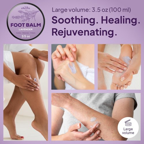 Pumice Valley Foot Balm - Natural Moisturizer for Dry, Cracked Heels & Feet | Lavender 3.5 Oz