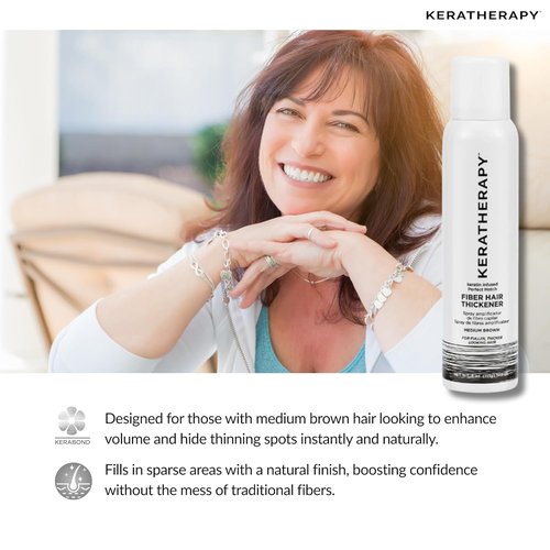 Keratherapy Keratin Infused Hair Thickener Spray - Volumizing Medium Brown Formula, 4 fl. oz.
