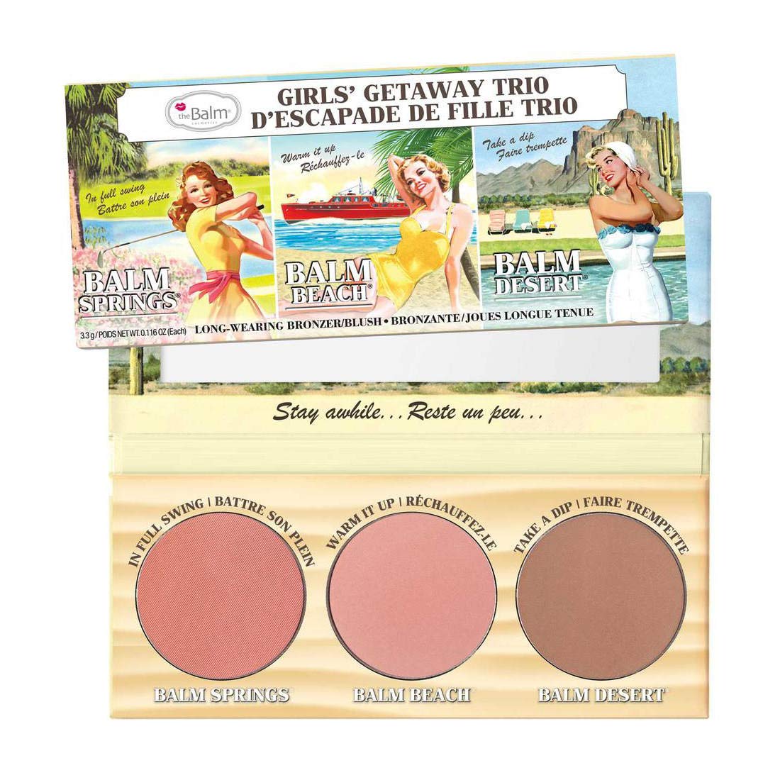 theBalm Girls' Getaway Trio - Face Sculpting Cheek Palette with Fade-Resistant Blushes | 0.116 oz Each