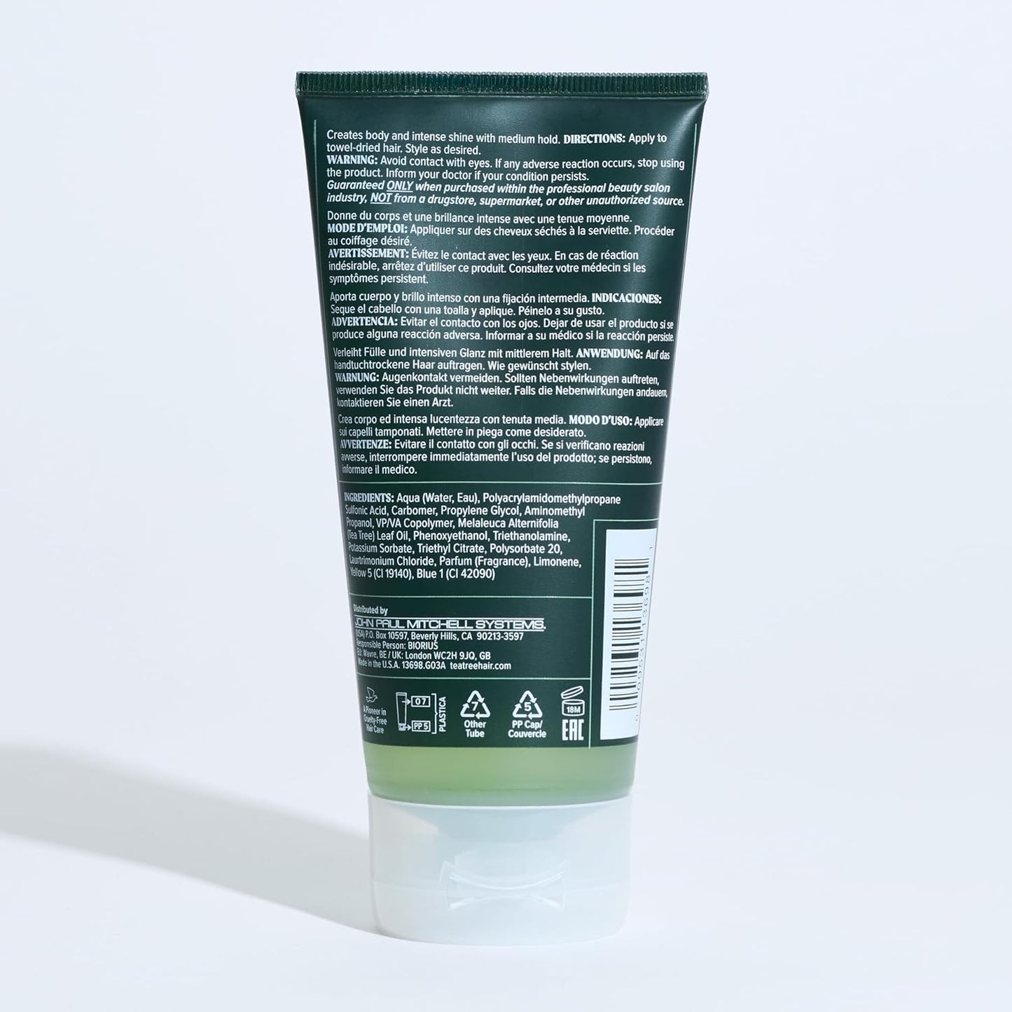 Tea Tree Styling Gel - Medium Hold & High-Shine Finish for All Hair Types