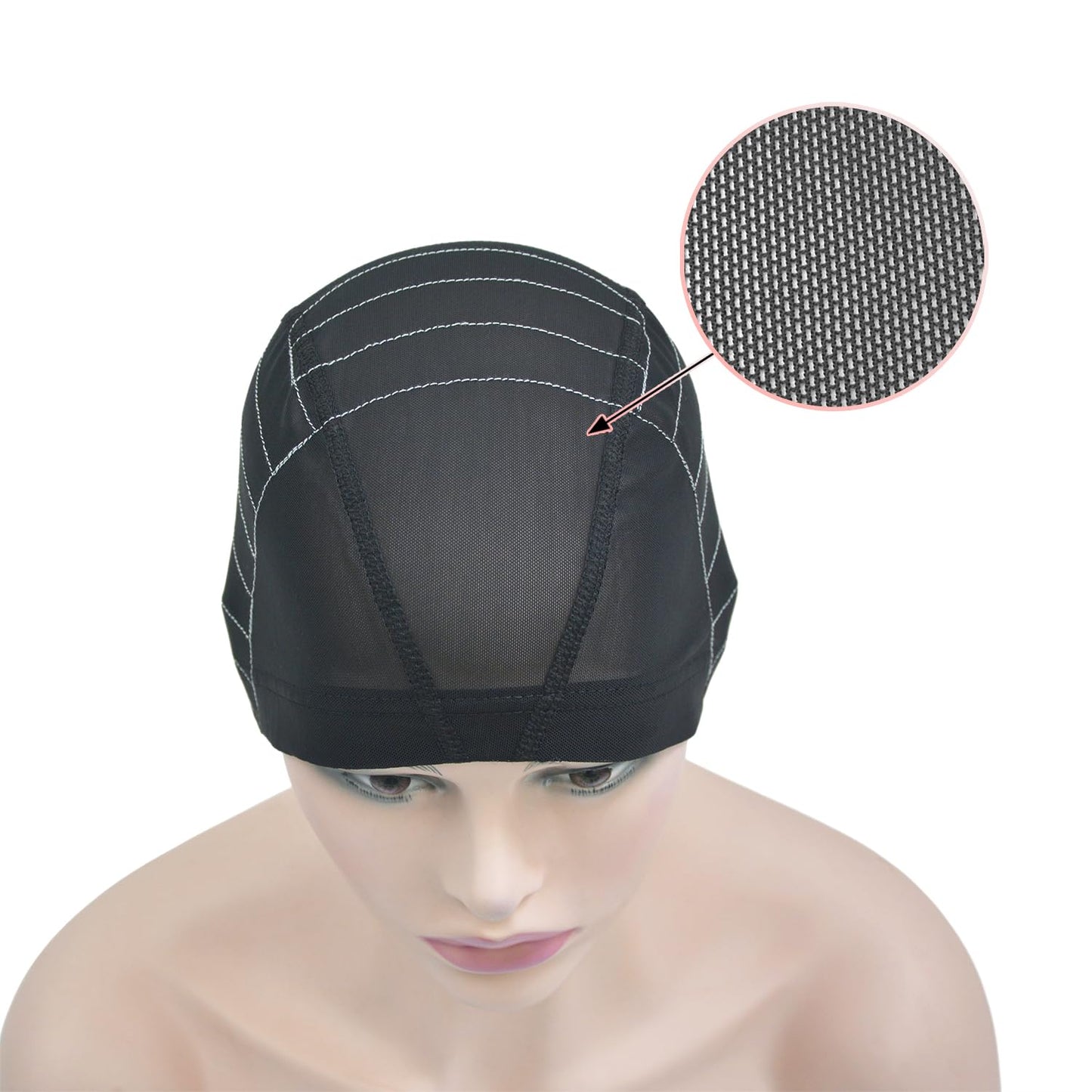 Mesh Dome Caps Wig Cap with Guideline Map for Wig Making Stretchable Wig Caps for Beginners Making Wigs (13x4 M)