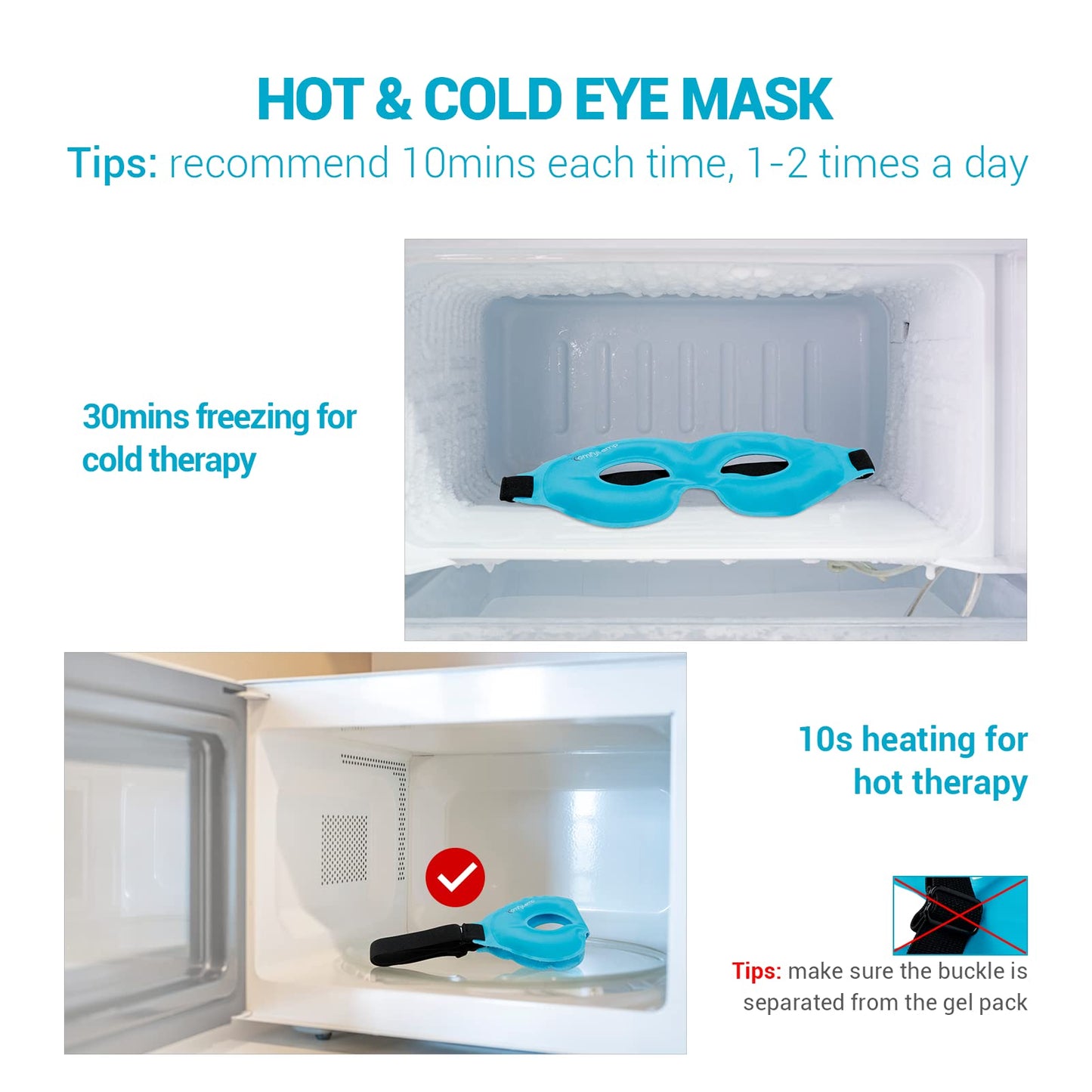 Comfytemp Cold Gel Eye Mask and Neck Shoulder Ice Pack Wrap Bundles