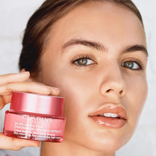 Clarins Multi-Active Renewing Night Moisturizer - Niacinamide for Smooth Skin, Even Tone & Glow