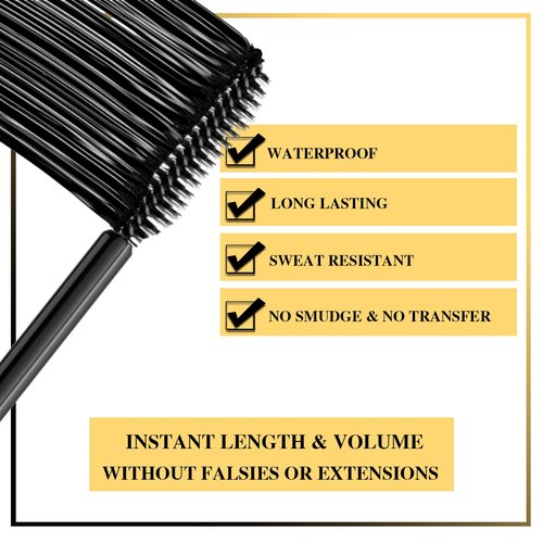 7C SEVENCROWN Mascara Black False Lash Effect | Dramatic Volume and Length waterproof & Vegan & Cruelty Free