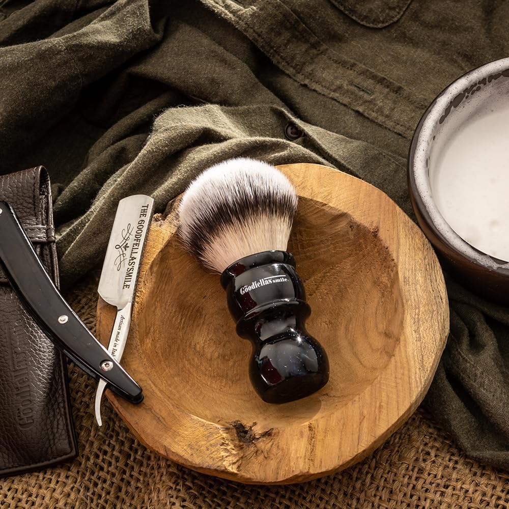 The Goodfellas Smile Synthetic Shaving Brush (Blue Galaxy), Oversized 26 mm Brush Knot for a Fabulous Lather