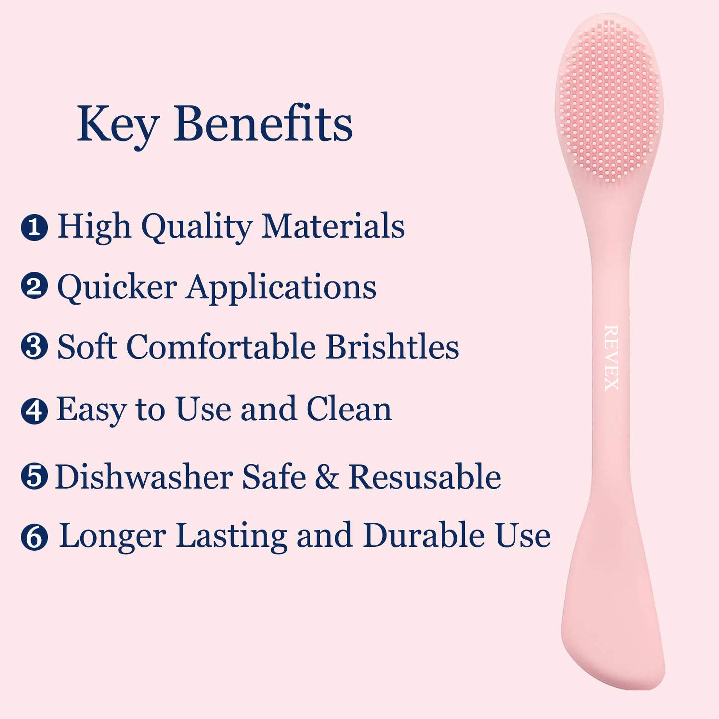 REVEX Silicone Face Mask Applicator,Face Scrubber,2Pcs Mask Applicator Tool for Facial Mud,Facial Cleansing Brushes with Bristles for Makeup Skincare Removal.(Pink+Gray)