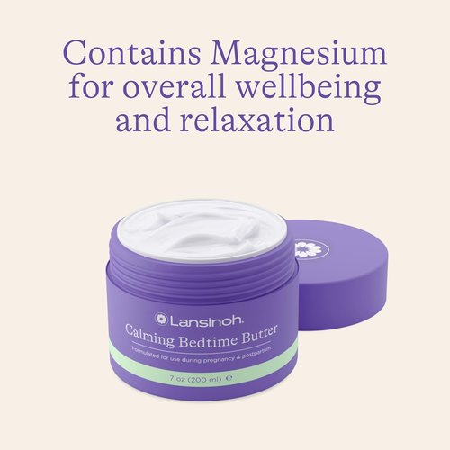 Lansinoh Magnesium Bedtime Butter - Soothing Body Lotion for Pregnant Moms | 7 oz Relaxation & Muscle Relief
