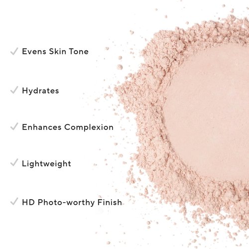 MIRABELLA - Pure Press Foundation, HD-Finish Pressed Powder, Buildable Mineral Pressed Powder Compact with Nourishing Jojoba, Age-Defying Makeup for All Skin Types, Original Medium/Dark IV