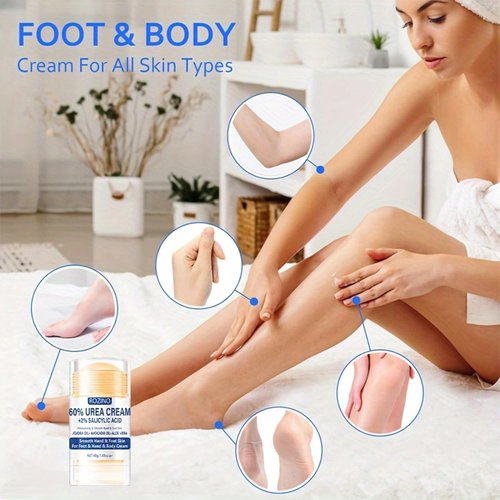 60% Urea Cream With 2% Salicylic Acid Foot Cream Stick, Softening and Moisturizing for Dry Cracked Heel Knees Elbows Hands Urea Foot Balm Repair Creams Dead Skin Exfoliator for Women and Men 1.41oz