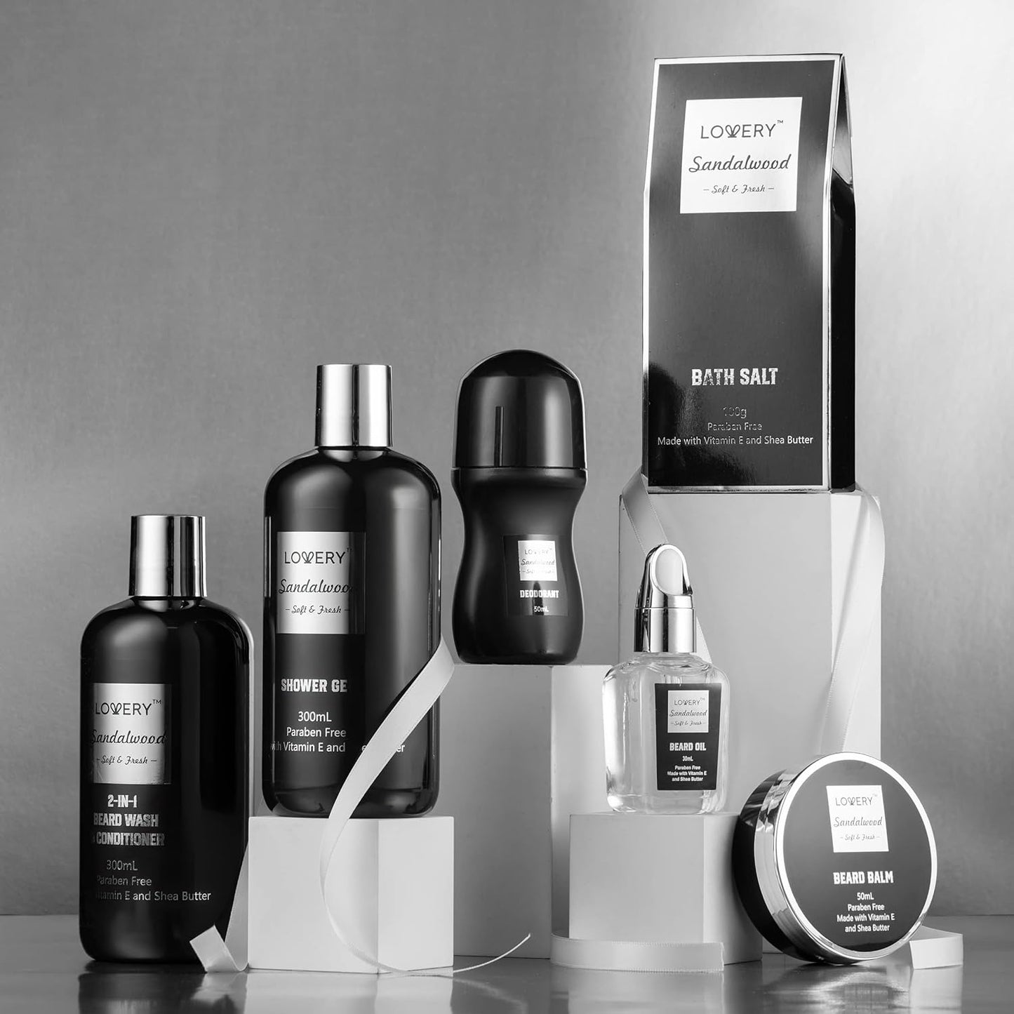 Skiennix Beard Grooming Kit - Sandalwood Spa Gift Set for Men | Body Care & Beard Balm Essentials