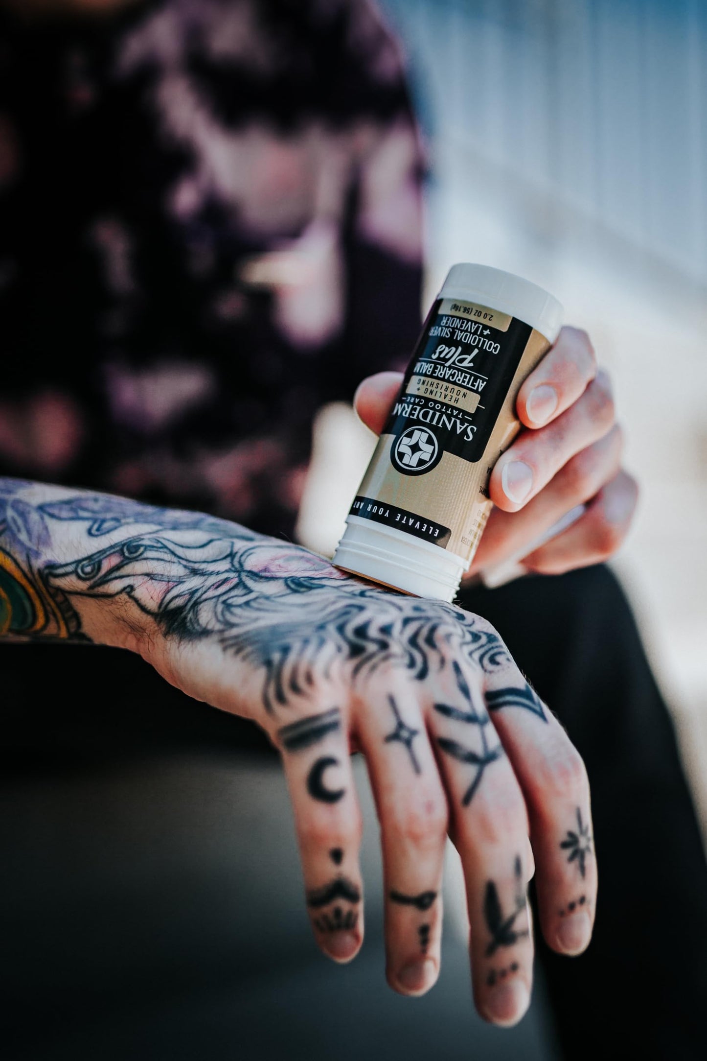 Saniderm Tattoo Aftercare Balm PLUS+ - Large (2.0 oz) – Petroleum Free, Organic Tattoo Moisturizer Infused with Colloidal Silver, Lavender Oil, and Other Natural Ingredients