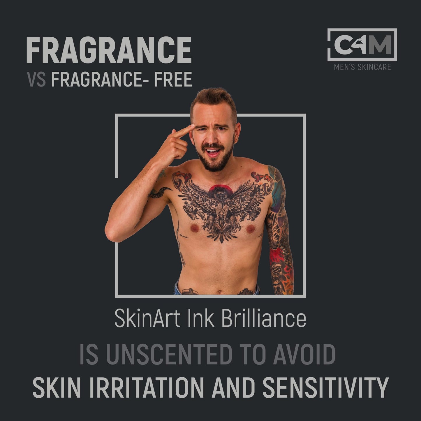 Care4Men Tattoo Aftercare Balm Butter - EXCLUSIVE MEN'S TATTOO CARE Cream Ointment. Unscented Natural Lotion Salve. New and Old Tattoos: Color Enhancement, Brightening, Healing & Moisturizing.