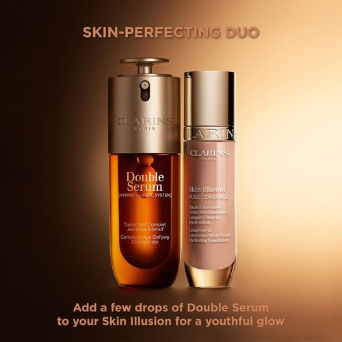 Clarins Skin Illusion Foundation - Longwear Full Coverage with Luminous Matte Finish | 24H Hydration | 1 Fl Oz