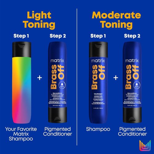 Matrix Brass Off Toning Blue Shampoo - Neutralizes Brassy Tones for Color Treated Hair | 10.1 oz