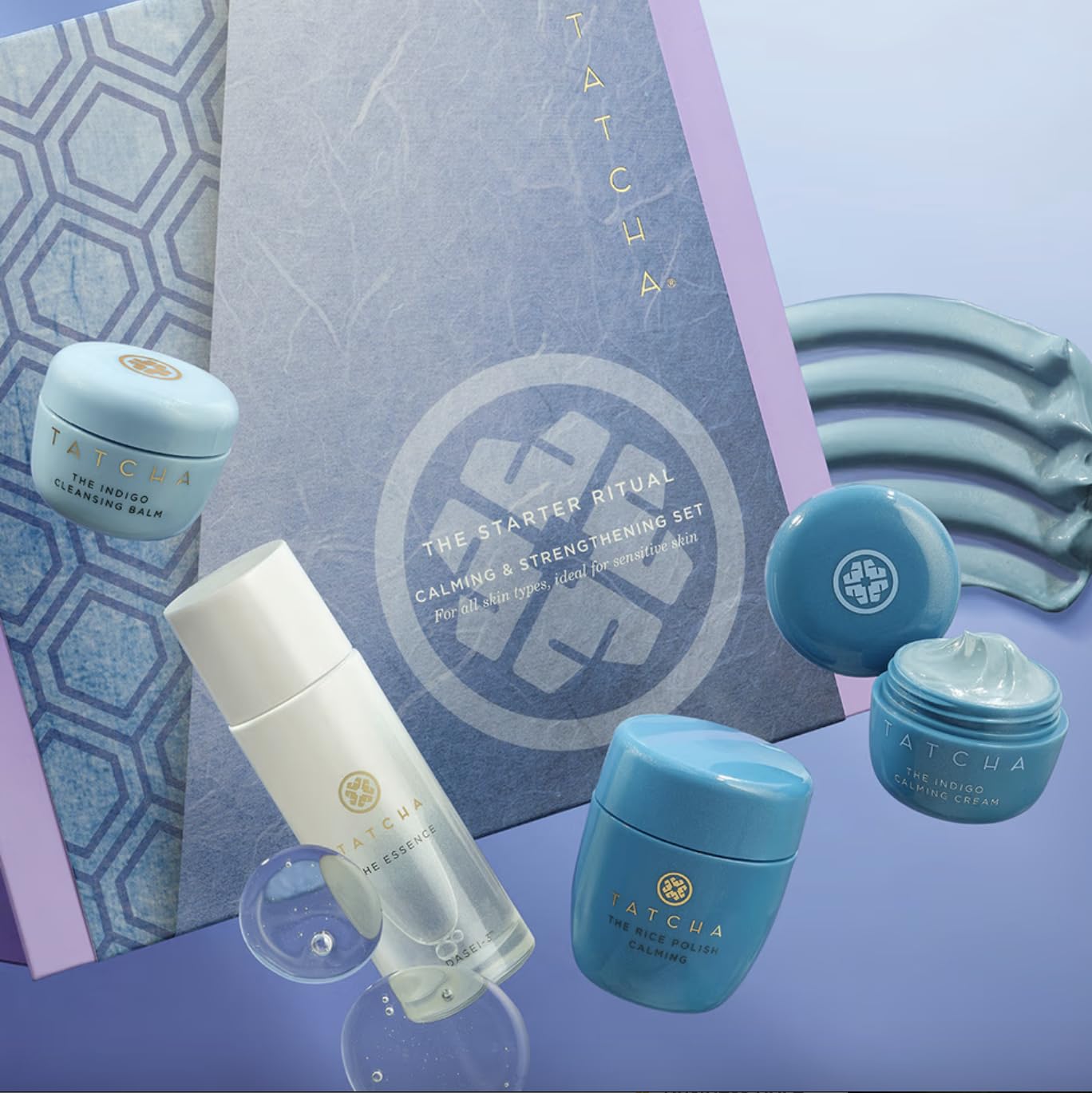 Tatcha The Starter Ritual Set - Soothing Skincare for Sensitive Skin | 2-Week Intro Set | $93 Value