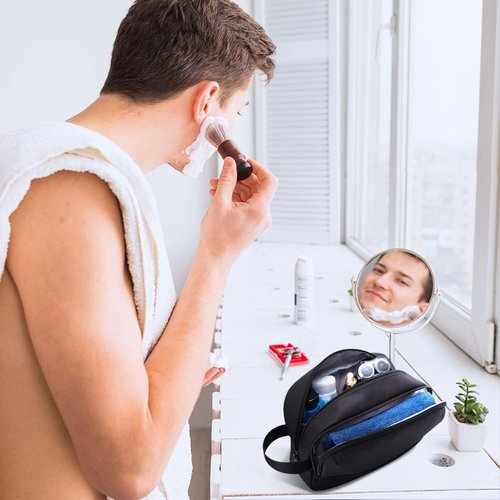 BAGSMART Travel Toiletry Bag - Water-Resistant Dopp Kit for Men | Medium Size, Black