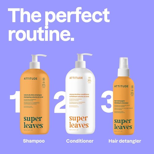 ATTITUDE Volume & Shine Hair Conditioner - Vegan Detangler for Thin Hair with Soy Protein & Cranberries | 32 Fl Oz