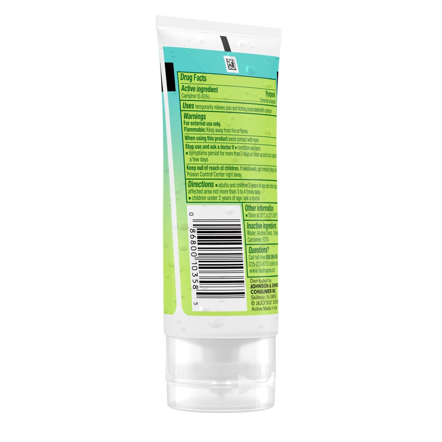Neutrogena Sun Rescue After Sun Medicated Relief Gel with 0.45% Camphor External Analgesic for Cooling & Soothing, Painful Sunburn & Itch Relief, Fragrance-Free 3 Oz