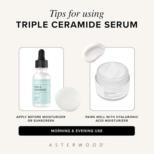 Asterwood Ceramide Barrier Repair Serum - Hydrating & Calming Facial Serum with Triple Ceramide Complex - 1 Fl Oz