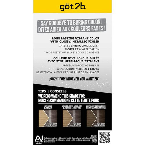 Got2b Metallics Hair Color - M72 Dusty Silver | Long-Lasting Vibrant Shade