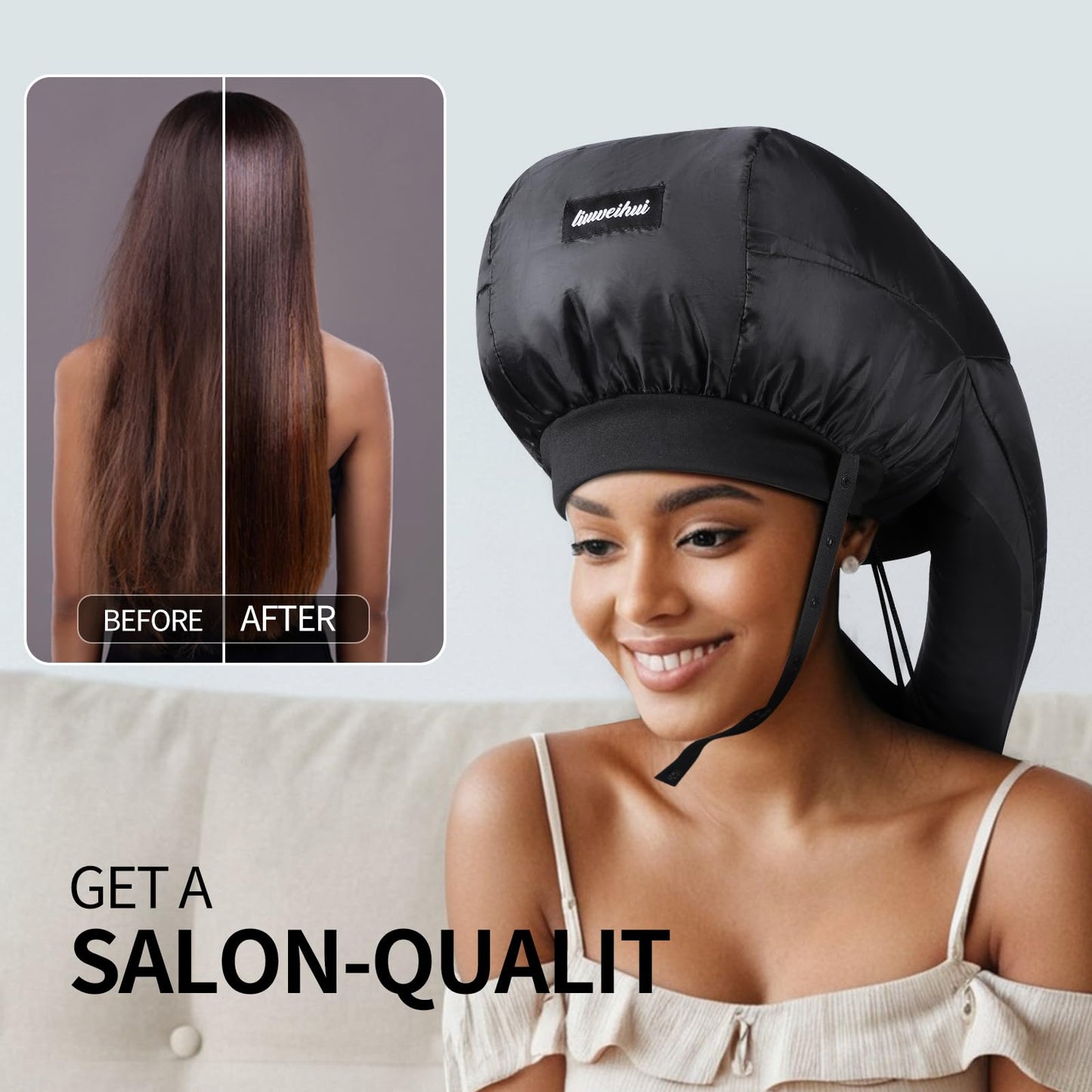 Large Bonnet Hooded Dryer Attachment, Ideal Hair Diffuser for Curly Hair, Your Ultimate Solution - Spacious Capacity Blow Dryer Cap for Rapid Styling of Curls