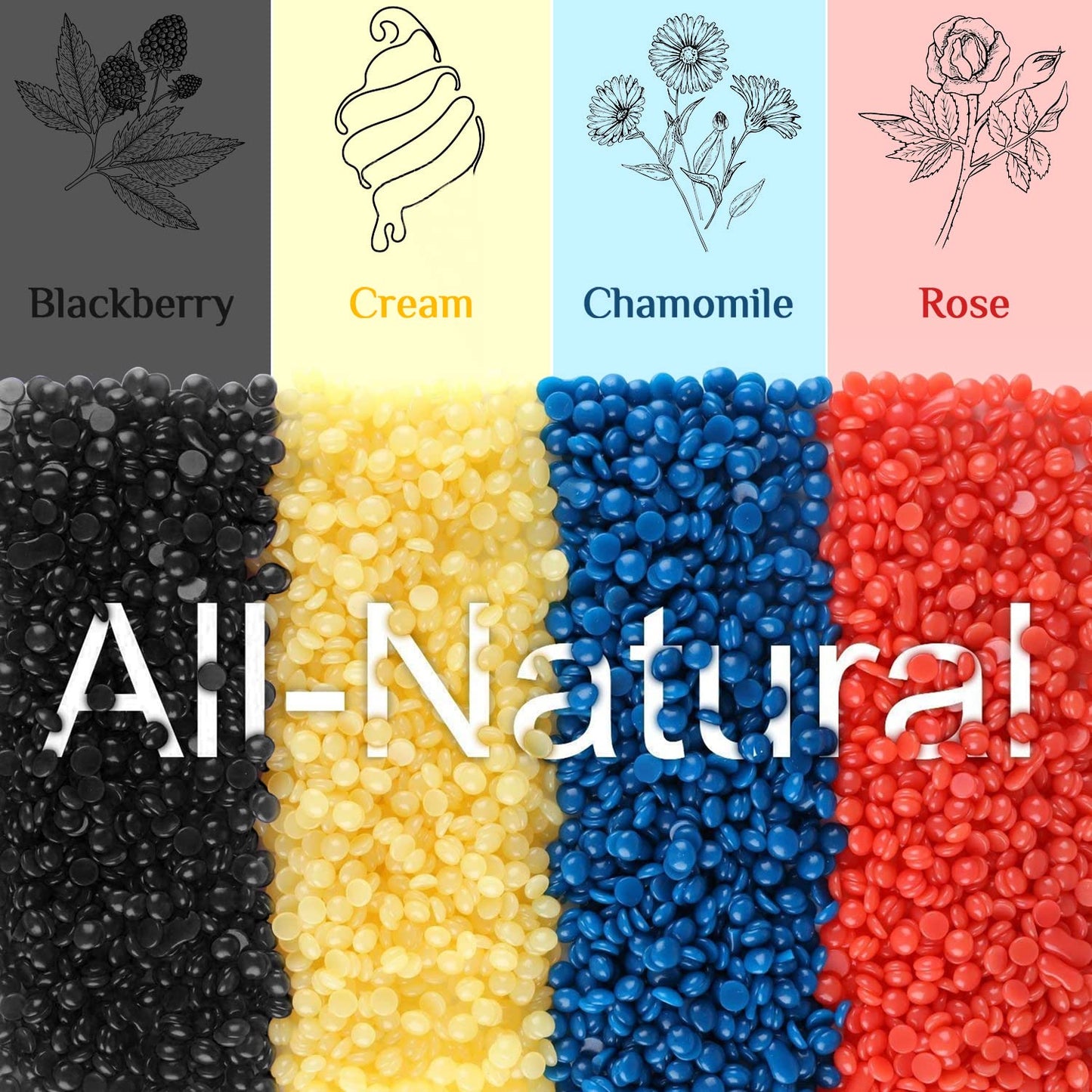 PURECLEAN Waxing kit, Hair Removal Home Wax Warmer, Hard Wax Kit with 4 Formula Hard Wax Beads for Full Body, Legs, Face, Eyebrows, Bikini Women Men At Home Waxing