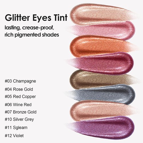 KYDA Liquid Glitter Eyeshadow - High Pigment Champagne Metallic Formula | Long-Wearing, Crease-Resistant 0.25oz